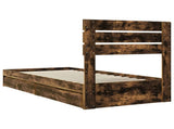 Storage Bed with Drawer Smoked Oak 90 x 190 cm Engineered Wood 3411602