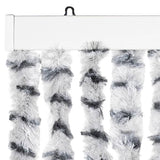 Fly Curtain Light Grey and Dark Grey 100x230 cm Chenille 377398