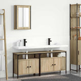 Bathroom Furniture Set with Shelf 3 pcs Brown Engineered wood 3345143
