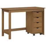 Desk Cabinet Set 2 pcs Honey Brown Solid Pine Wood 3438770
