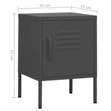 Nightstands 2 pcs Anthracite 35x35x51 cm Steel 3095211