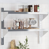 2-Tier Wall Shelf 75x23.5x60 cm Silver Stainless Steel 30314