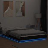 Bed Frame with LED Lights without Mattress Black 120x200cm 3281106