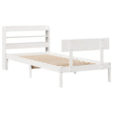 Bed Frame without Mattress White 75x190 cm Small Single Solid Wood Pine 3306604