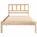 Bed Frame with Headboard Brown 90 x 190 cm Solid Pine Wood 872254