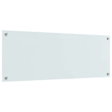 Kitchen Backsplash White 110 x 40 cm Tempered Glass 42001286
