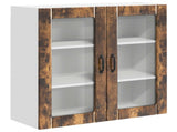 Wall Glass Cabinet LUCCA Smoked Oak 80 x 31 x 80 cm 885070