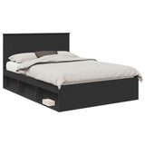 Bed Frame with Headboard Black 160 x 200 cm Solid Pine Wood 3409328