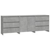 3 Piece Sideboard Concrete Grey Engineered Wood 3098068