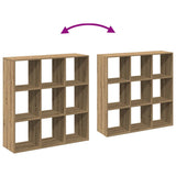 Room Divider Bookcase Artisan Oak 102x29x103.5 cm Engineered Wood 858047