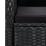 7 Piece Garden Dining Set with Cushions Black Poly Rattan 3277653