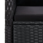 11 Piece Garden Dining Set with Cushions Black Poly Rattan 3277652