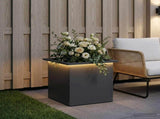 Garden Planter with LED Antracite 40 x 40 x 40 cm Steel 8008130