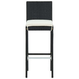 5 Piece Garden Bar Set with Cushions Poly Rattan Black 3095447