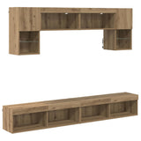 TV Wall Units with LED 6 pcs Artisan Oak Engineered Wood 3402963