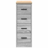 Garage Storage Cabinet Grey Sonoma 30x51x85 cm Solid Wood Pine 860585