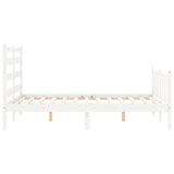 Bed Frame without Mattress White Small Double Solid Wood Pine 3192007