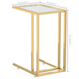 Computer Side Table Transparent 50x35x65 cm Tempered Glass 331645