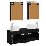Bathroom Furniture Set 5 pcs Black Oak 3407032