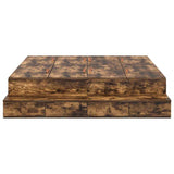 Storage Bed Frame with Drawer Smoked Oak 140 cm Engineered Wood 3335697