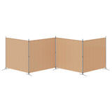 4-Panel Room Divider Beige 698 x 180 cm Fabric 42039233