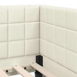 Corner Bed Frame with Headboard Cream 80 cm x 200 cm Velvet 42016375
