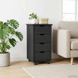 Rolling Cabinet Grey 34 x 39 x 65.5 cm Solid Pine Wood 42028346