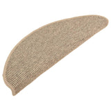 Stair Mats 15 pcs 65x21x4 cm Dark Beige Half Round Large 326902