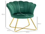 Velvet-Feel Lotus Petal Accent Chair - Green T3398P329865