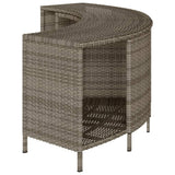 Storage Shelves for Hot Tub 2 pcs Grey Poly Rattan 365619