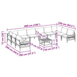 Garden Sofa Set Anthracite Steel 3379017