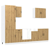 7 Piece Kitchen Cabinet Set Lucca Artisan Oak Engineered Wood 3314780