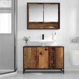 Bathroom Cabinet Old Wood 90 x 33 x 60 cm Engineered Wood 883617