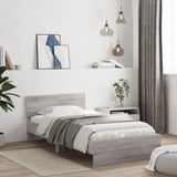 Bed Frame without Mattress with Headboard Grey Sonoma 100x200 cm 838622