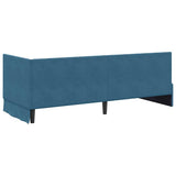 Corner Bed Frame with Headboard Blue 80 x 200 cm Velvet 42016286