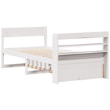 Bed Frame without Mattress White 90x190 cm Single Solid Wood Pine 3307144