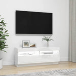 TV Cabinet with LED Lights High Gloss White 100x35x40 cm 804460