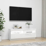 TV Cabinet with LED Lights High Gloss White 100x35x40 cm 804460