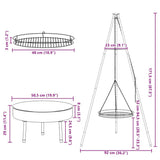Campfire Tripod 3 pcs Black Steel 42010332