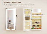 LED Mirror Jewellery Cabinet, Wall Mounted Full Length Mirror with Storage, Lockable Jewellery T3398P551781