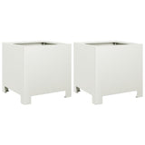Garden Planters 2 pcs White 30x30x30 cm Steel 851188