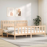Bed Frame without Mattress 200x200 cm Solid Wood Pine 3192446