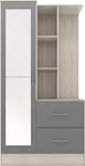 ZNTS Nevada Mirrored Open Shelf Wardrobe 100-101-140