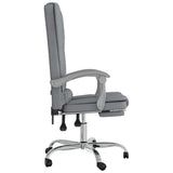 Massage Reclining Office Chair Light Grey Fabric 349802