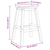 Bar Stool 2 pcs Black 52 x 43 x 73.5 cm HDPE 42006611