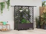 Raised Bed with Trellis and Roof Brown 124 x 40 x 142 cm PP 3423037