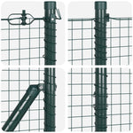 ZNTS PVC Fence Post Set Set of 2 Green PVC 25 x 1.5 m Durable 3352095