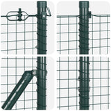 ZNTS PVC Fence Post Set Set of 2 Green PVC 25 x 1.5 m Durable 3352095