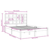 Bed Frame without Mattress White 160x200 cm Solid Wood 3105481