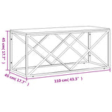 Coffee Table Stainless Steel and Solid Wood Acacia 349967